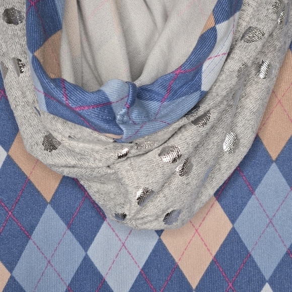 Blumin Womens Argyle Metallic Polka Dot Contrast Double Hood Full Zip Jacket 1XL - Picture 5 of 7